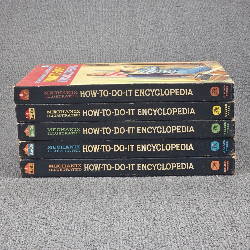 Mechanix Illustrated How-To-Do-It Encyclopedia Golden Press Vintage Vol 1-5 Set